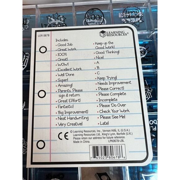 Teacher Stamps Rubber Stampers Learning Resources - Picture 6 of 6